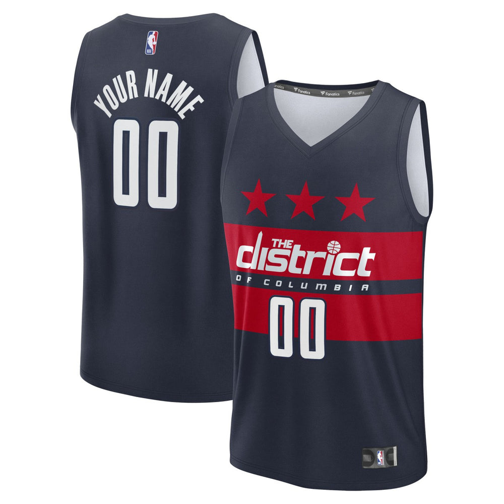 Washington Wizards Fast Break Custom Jersey Statement Edition Navy | Fanatics