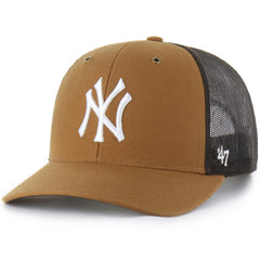 New York Yankees Carhartt x '47 Trucker Adjustable Hat - Brown - 47 brand Lifestyle