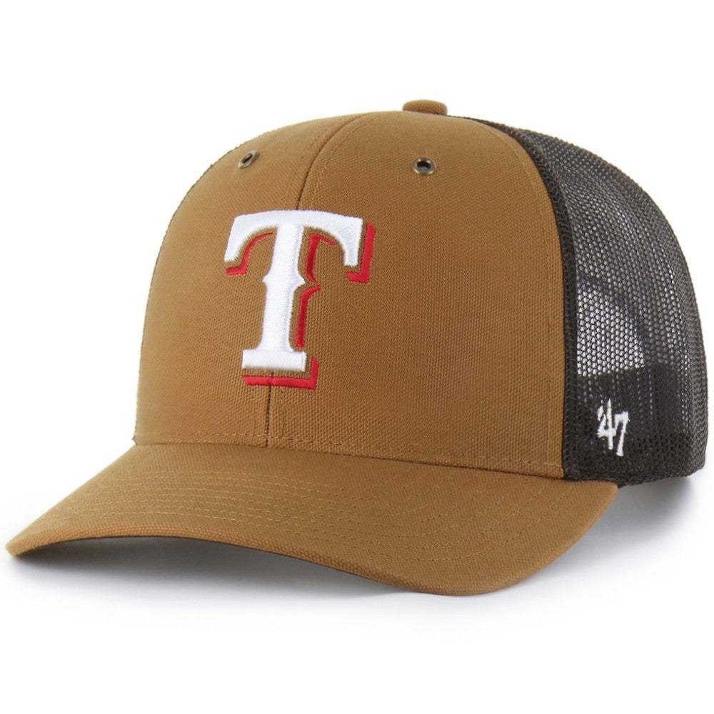 Texas Rangers Carhartt x '47 Trucker Adjustable Hat - Brown - 47 brand Discount