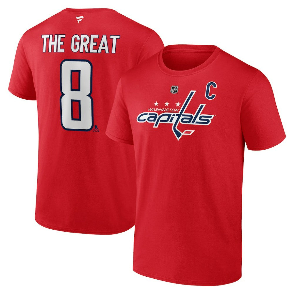 Alexander Ovechkin Washington Capitals Fanatics NHL All-Time Leading Goal Scorer The Great 8 Name & Number T-Shirt - Red - NHL 202976006