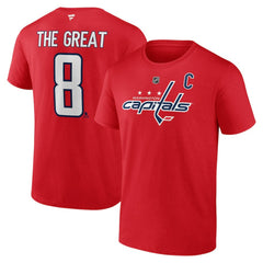 Alexander Ovechkin Washington Capitals Fanatics NHL All-Time Leading Goal Scorer The Great 8 Name & Number T-Shirt - Red - NHL 202976006