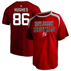 Jack Hughes New Jersey Devils Fanatics Women's Plus Size Name & Number Scoop Neck T-Shirt - Red - NHL 202983343