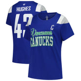 Quinn Hughes Vancouver Canucks Fanatics Women's Plus Size Name & Number Scoop Neck T-Shirt - Royal - NHL 202983346