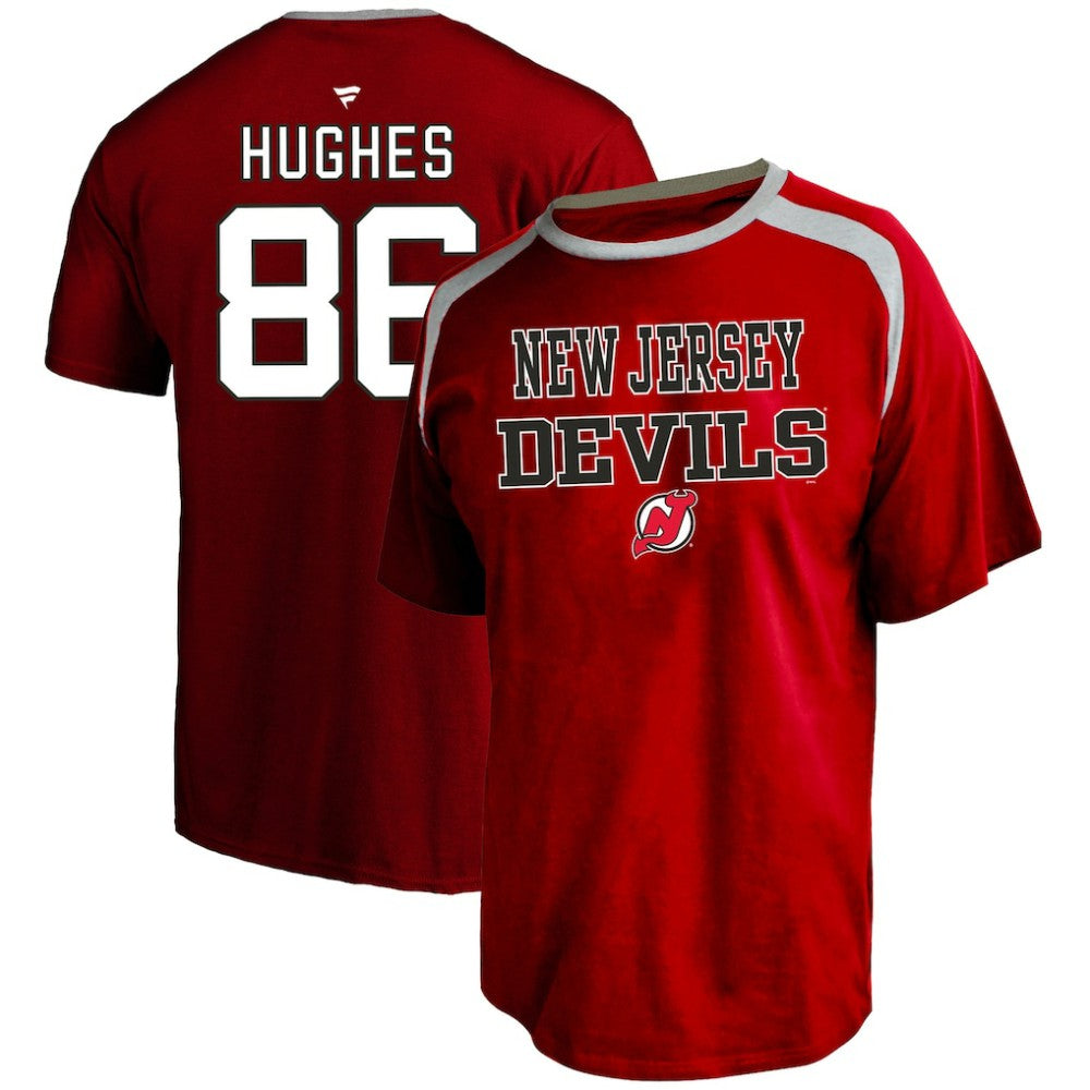 Jack Hughes New Jersey Devils Profile Big & Tall Name & Number T-Shirt - Red - NHL 202983347