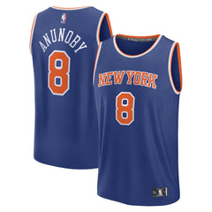 OG Anunoby New York Knicks Fast Break Replica Player Jersey Icon Edition Blue | Fanatics Lifestyle