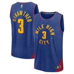 Julian Strawther Denver Nuggets Fast Break Replica Player Jersey for sale Statement Editi- Blue | Fanatics Lifestyle