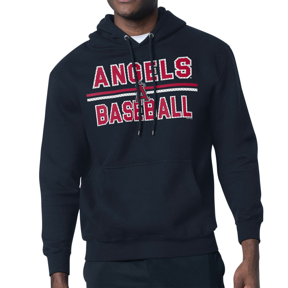Los Angeles Angels Starter Team Mesh Print Graphic Pullover Hoodie - Navy - MLB Lifestyle