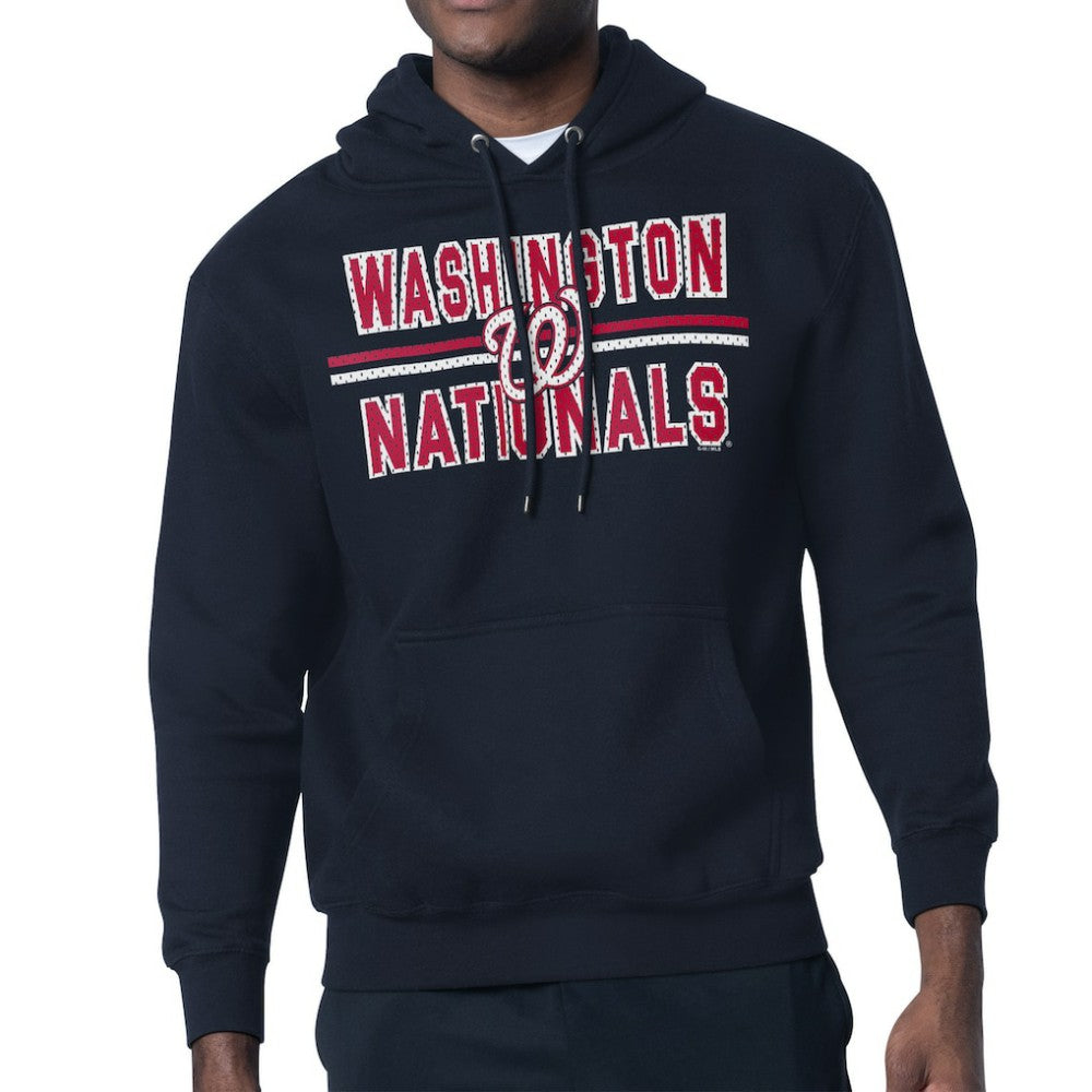 Washington Nationals Starter Team Mesh Print Graphic Pullover Hoodie - Navy - MLB on Sale