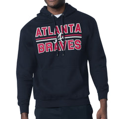 Atlanta Braves Starter Team Mesh Print Graphic Pullover Hoodie - Navy - MLB Lifestyle