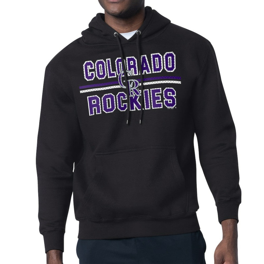 Colorado Rockies Starter Team Mesh Print Graphic Pullover Hoodie - Black - MLB Lifestyle