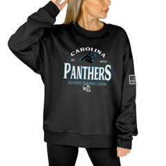 Carolina Panthers Gameday Couture Women's Oversized Players Only Black Label Pullover Sweatshirt Black