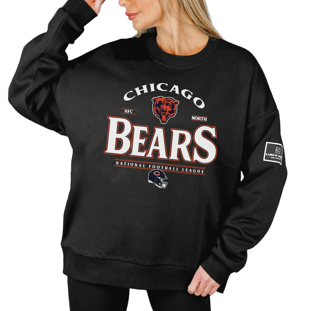 Chicago Bears Gameday Couture Women's Oversized Players Only Black Label Pullover Sweatshirt Black