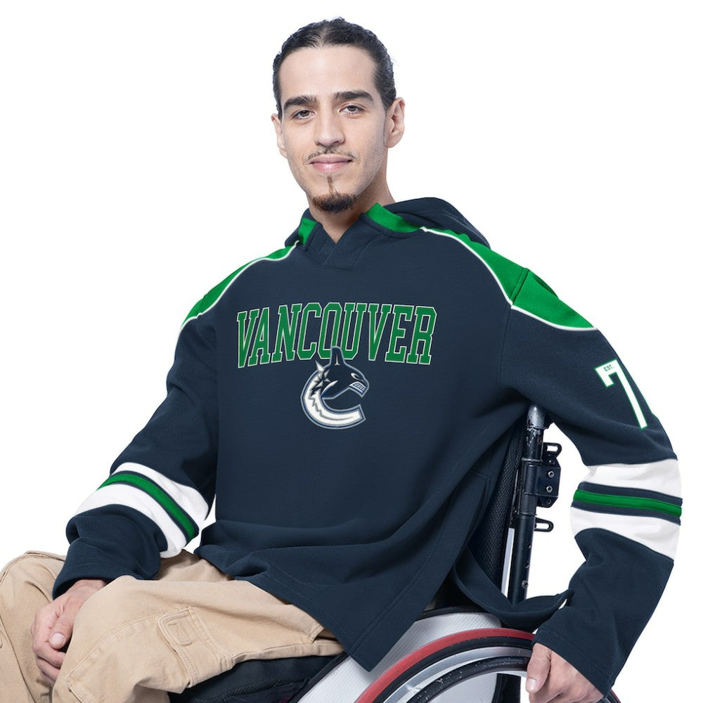 Vancouver Canucks G-III Sports by Carl Banks Adaptive Wear Lord Stanley Hooded Long Sleeve Sweatshirt - Blue - NHL 202986078