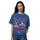 New York Rangers Starter Women's Oversized Hall of Fame T-Shirt - Heather Blue - NHL 202986145