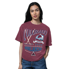 Colorado Avalanche Starter Women's Oversized Hall of Fame T-Shirt - Heather Burgundy - NHL 202986150