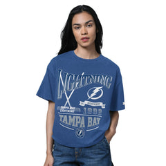 Tampa Bay Lightning Starter Women's Oversized Hall of Fame T-Shirt - Heather Blue - NHL 202986151