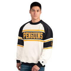 Pittsburgh Penguins Starter Male Adult Defense Fleece Crewneck Sweatshirt - White - NHL 202986217