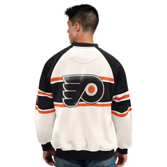 Philadelphia Flyers Starter Male Adult Defense Fleece Crewneck Sweatshirt - White - NHL 202986219