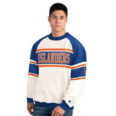 New York Islanders Starter Male Adult Defense Fleece Crewneck Sweatshirt - White - NHL 202986222