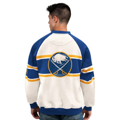 Buffalo Sabres Starter Male Adult Defense Fleece Crewneck Sweatshirt - White - NHL 202986226