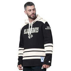 Chicago Blackhawks Starter Slapshot Fashion Hoodie - Black - NHL 202986246