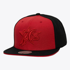 Philadelphia 76ers Color Pop Snapback Hat Red/Black | Mitchell & Ness
