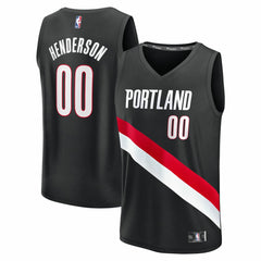 Scoot Henderson Portland Trail Blazers Fast Break Replica Jersey Icon Edition Black | Fanatics for sale