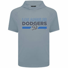 Los Angeles Dodgers Levelwear City Connect Phase No Hitter Short Sleeve Pullover Hoodie - Gray - MLB Lifestyle