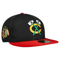 Chicago Blackhawks New Era Mesh Crown Two-Tone 59FIFTY Fitted Hat - Black/Red - NHL 202989689