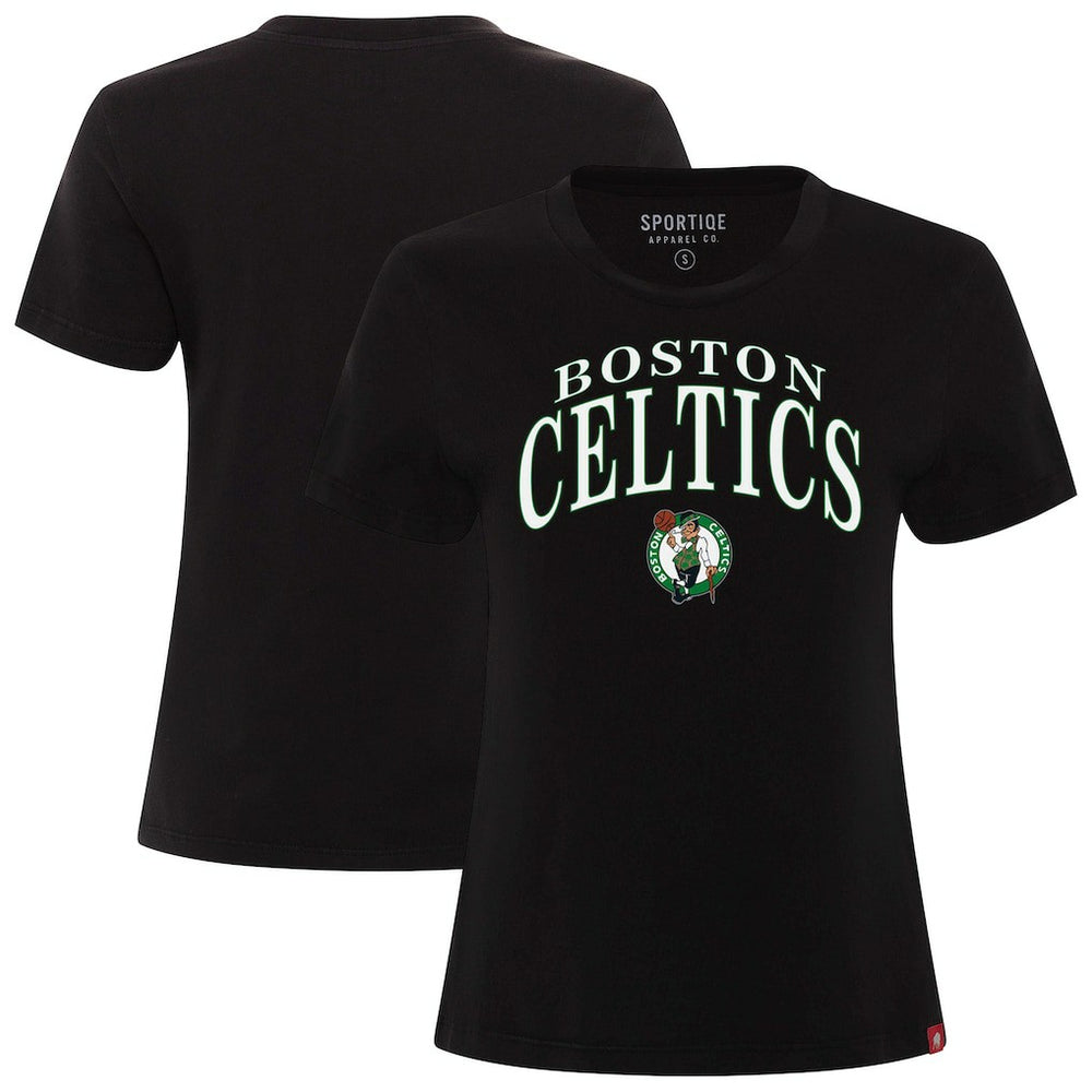 Boston Celtics Sportiqe Women's Arcadia Boxy T-Shirt Black