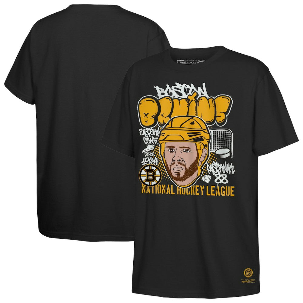 David Pastrnak Boston Bruins Mitchell & Ness Youth Caricature T-Shirt - Black - NHL 202995906