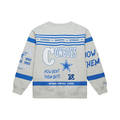 Mitchell & Ness Dallas Cowboys All Over Print Retro Fleece Sweatshirt Heather Gray