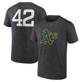 Athletics Jackie Robinson Day Name & Number T-Shirt - Charcoal - MLB Lifestyle