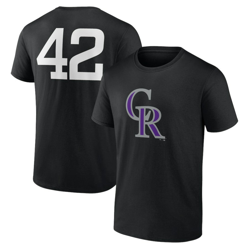 Colorado Rockies Jackie Robinson Day Name & Number T-Shirt - Black - MLB Discount
