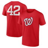 Washington Nationals Jackie Robinson Day Name & Number T-Shirt - Red - MLB Online