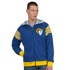 Los Angeles Rams Pro Player Helmet Full-Zip Hooded Track Jacket Royal/Gold