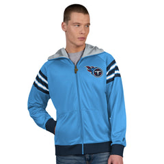 Tennessee Titans Pro Player Helmet Full-Zip Hooded Track Jacket Light Blue/Navy