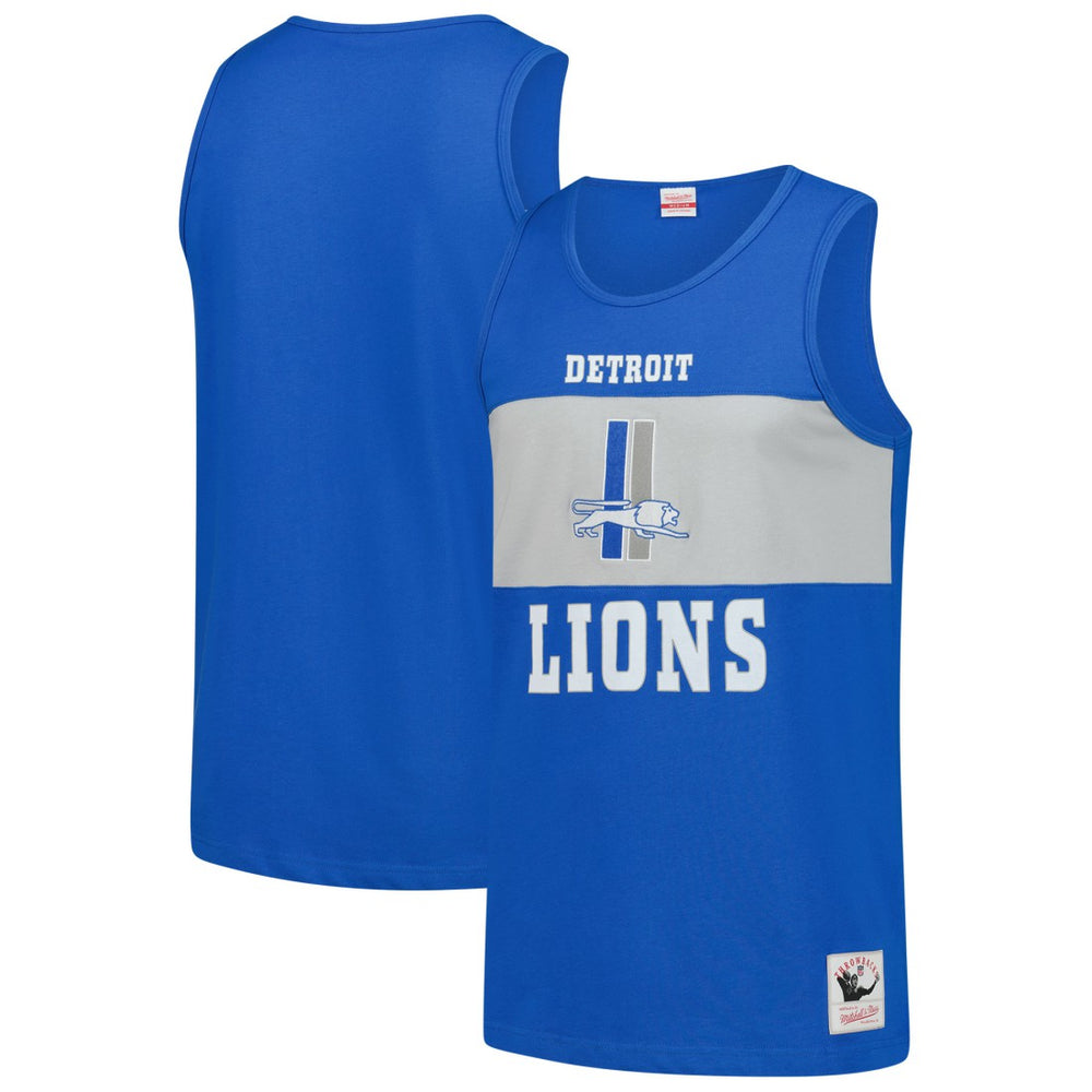 Mitchell & Ness Detroit Lions Retro Colorblock Tank Top Blue