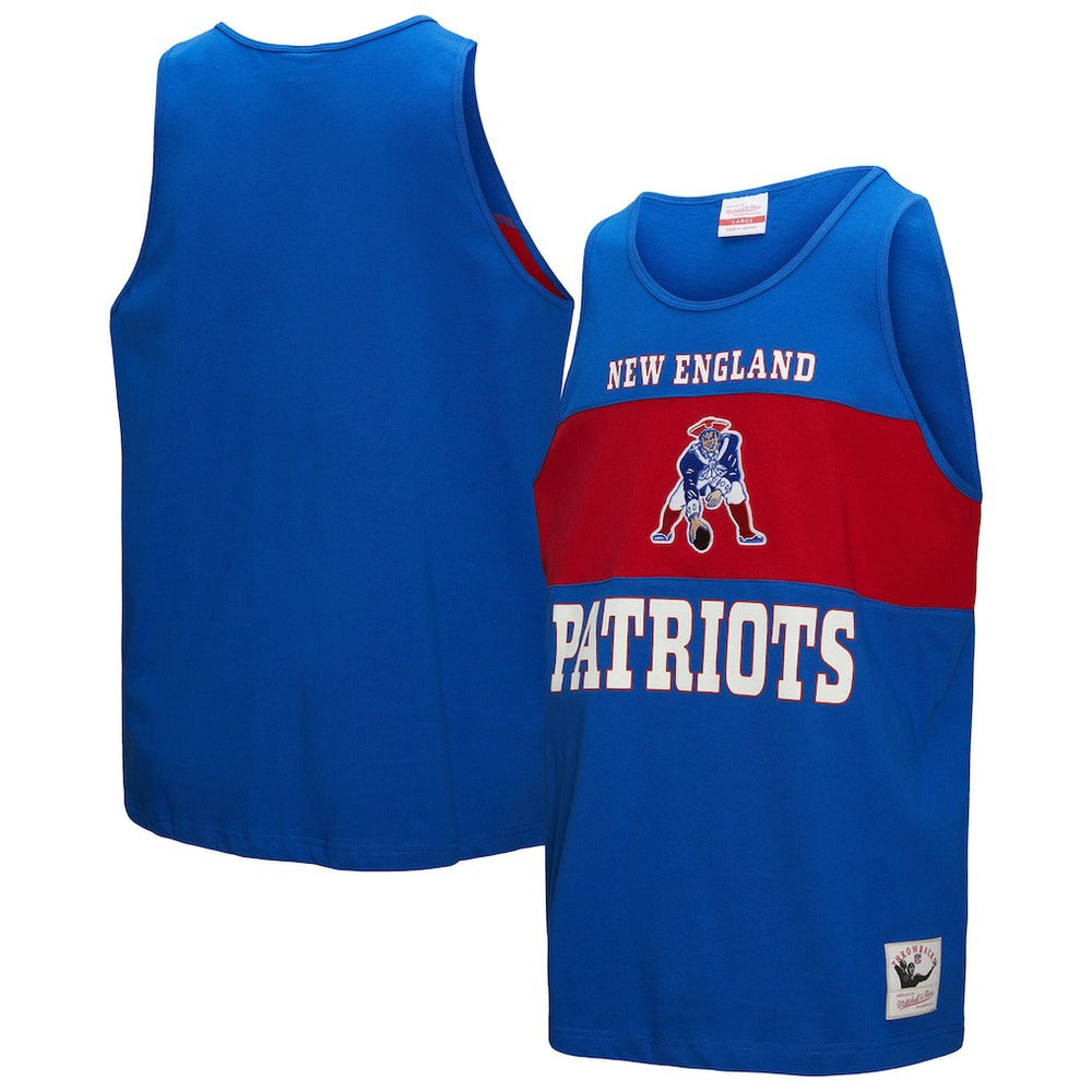Mitchell & Ness New England Patriots Retro Colorblock Tank Top Royal