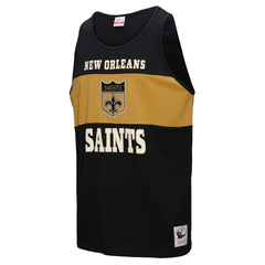 Mitchell & Ness New Orleans Saints Retro Colorblock Tank Top Black