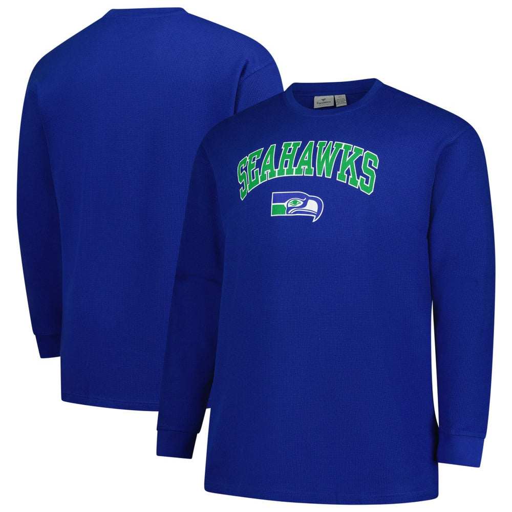 Fanatics Seattle Seahawks Big & Tall Throwback Thermal Long Sleeve T-Shirt Royal