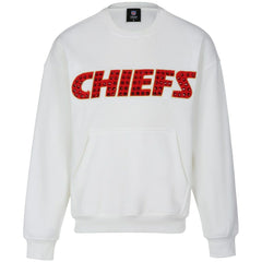 Kansas City Chiefs Cuce Women's Chenille Jeweled Sweatshirt White
