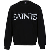 New Orleans Saints Cuce Women's Chenille Jeweled Sweatshirt Black