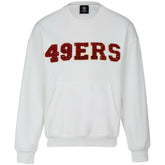 San Francisco 49ers Cuce Women's Chenille Jeweled Sweatshirt White