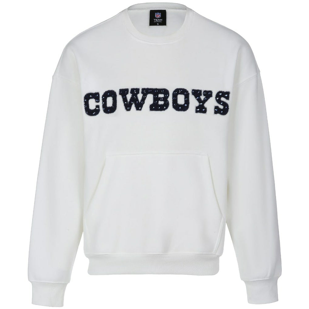 Dallas Cowboys Cuce Women's Chenille Jeweled Sweatshirt White