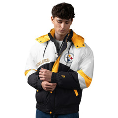 Pittsburgh Steelers Pro Player Shoulder To Shoulder Polyfill Full-Zip Hooded Jacket Black/Gold