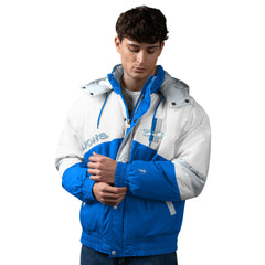 Detroit Lions Pro Player Shoulder To Shoulder Polyfill Full-Zip Hooded Jacket Blue