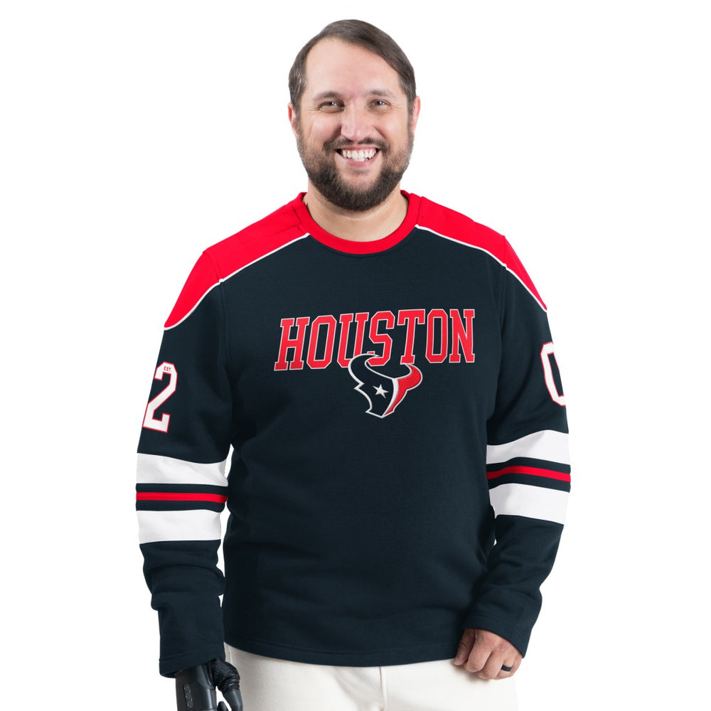 Houston Texans G-III Sports by Carl Banks Adaptive Lord Stanley Crewneck Sweatshirt Navy