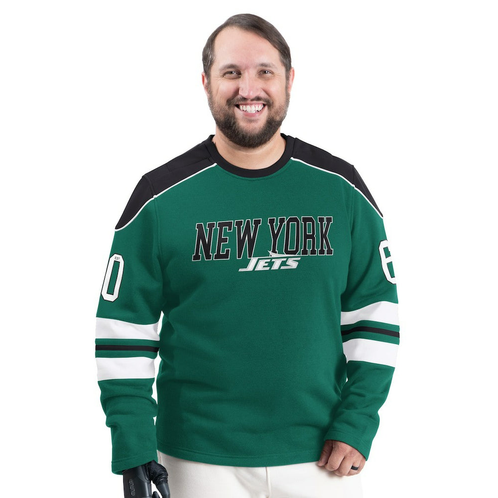 New York Jets G-III Sports by Carl Banks Adaptive Lord Stanley Crewneck Sweatshirt Green