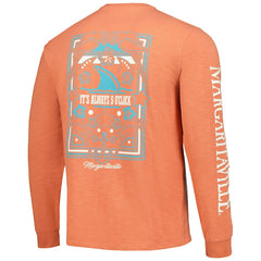 Cleveland Browns Margaritaville Five O'Clock Henley Long Sleeve T-Shirt Coral